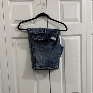 Brave Soul High Waist Denim Shorts - Washed Blue